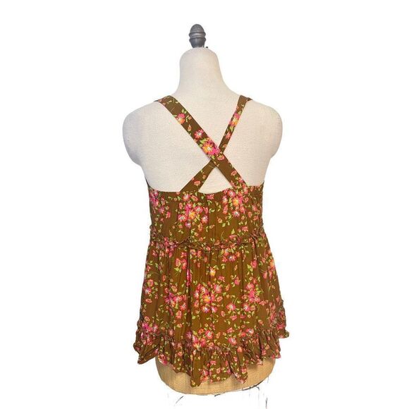 Matilda Jane On A Whim Tank Top Ruffle Hem Floral 27637T Small NWT - Picture 4 of 6